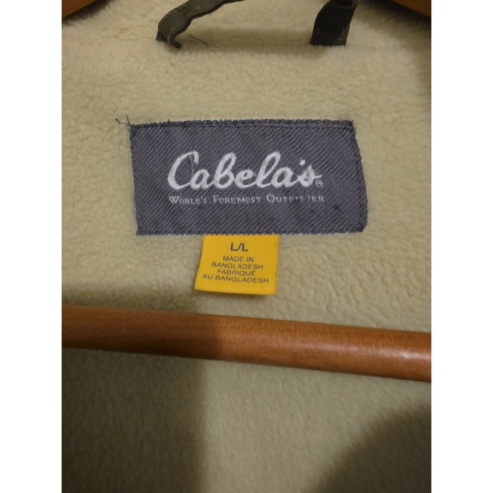 Vintage Y2K Cabela's  Fleece Lined Jacket Olive Green Unisex Size L Fits M - Picture 3 of 14
